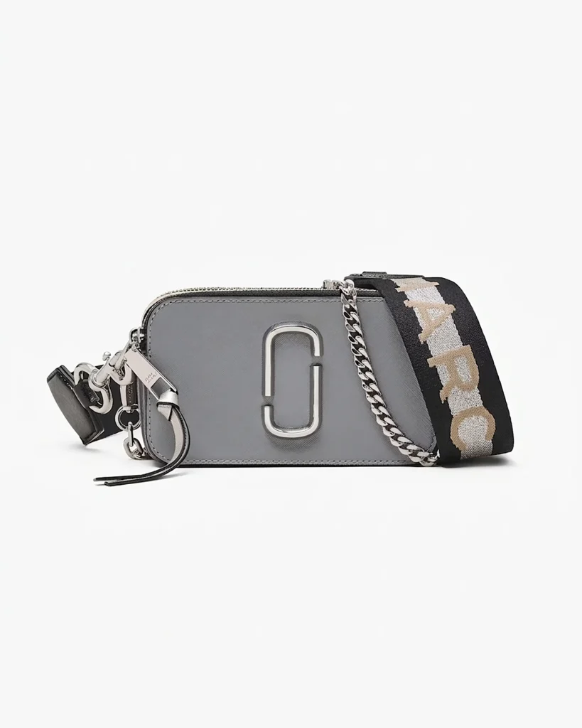 Marc Jacobs The Colorblock Chain Snapshot - Wolf Grey Multi Stripe