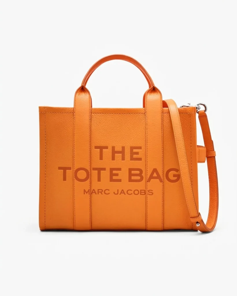 Marc Jacobs The Leather Medium Tote Bag - Tangerine